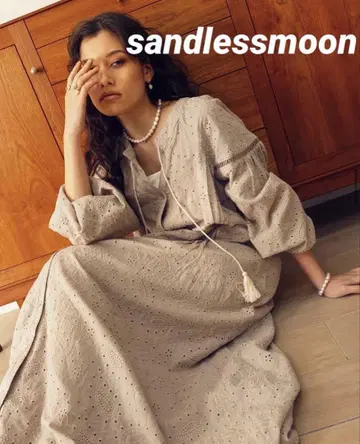 sandlessmoon 페이즐리 레이스 원피스 레귤러 SAND