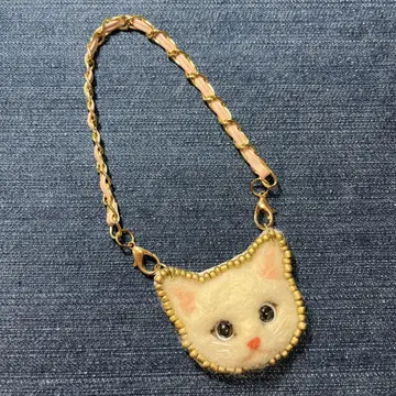 양모 펠트 흰 고양이 얼굴 백참