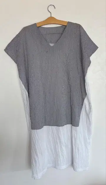 [patterntorso] 주름 가공 변형 원피스 면 100%