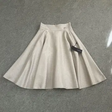 미사용 폭시 플레어 스커트 울 그레이지 38