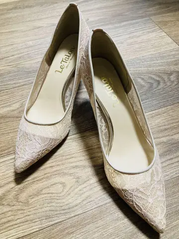 [미사용에 가까움] Le Talon 르탈론 펌프스 레이스 결혼식 23cm
