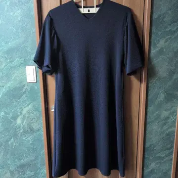 네이비 V넥 반팔 원피스 160/70(L)