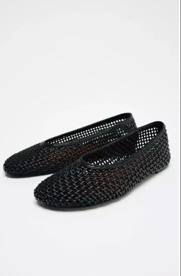 새상품 ZARA 땋은 발레 슈즈