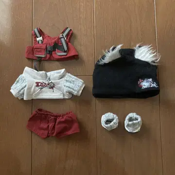 봉제 인형 20cm 옷 갈아입기 의류 늑대 베스트 5점 세트
