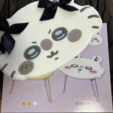 치이카와 (먼작귀) 접이식 미니 테이블 저반발 쿠션 리본 모몽가 2세트