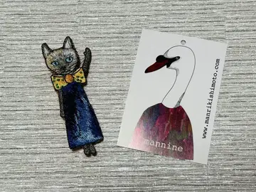 만나인 브로치 mannine /Yay/ 고양이 cat /미사용 새상품