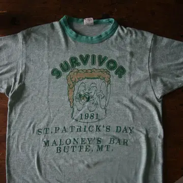 80년대 Russell 링거 티셔츠 빈티지 술