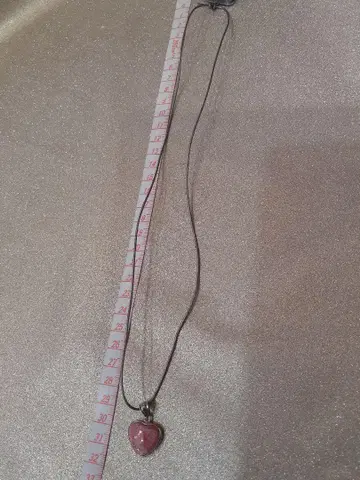 하트 모양 핑크 잉카 로즈 가죽 끈 초커