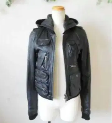 가격 인하 새상품급 clear jean 가죽 자켓 블루종 여성용