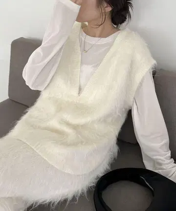 [새상품] 카프마쥬 샤기 퍼 베스트