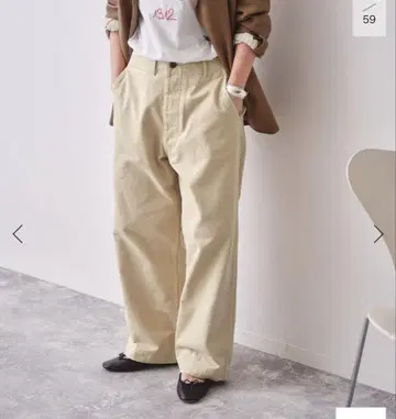 스픽앤스팬 Higuchi x S 치노 와이드 팬츠 히구치 카호리 36
