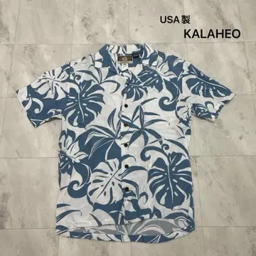 USA 제 KALAHEO 알로하 셔츠 오픈 카라 셔츠 보타니컬 하와이