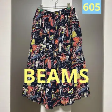 BEAMS 프린트 스커트