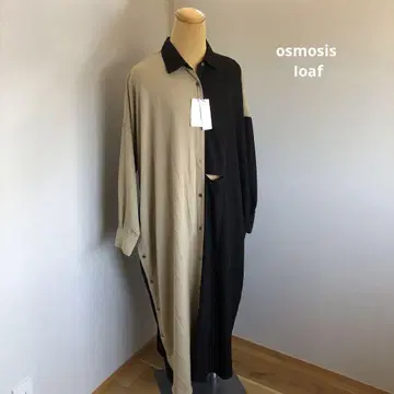 osmosis Ioaf 바이컬러 셔츠 원피스 미사용