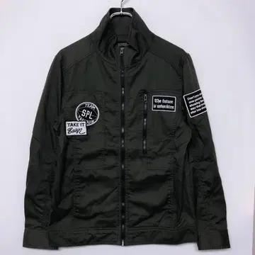 헤이세이 아메카지 구제 의류 메니 와펜 스탠드 카라 밀리터리 자켓