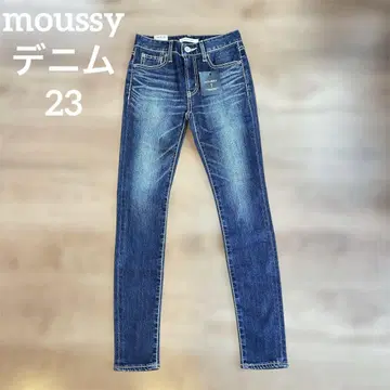 [미사용 새상품] MOUSSY 스키니 데님 23 화이트 스티치