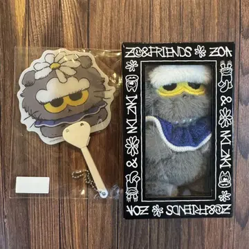 ZO&FRIENDS 팝업 ZOA 봉제 인형 키링 미니 부채 2점