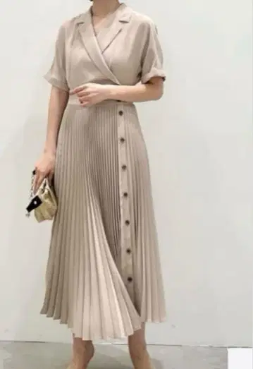 any SiS [세탁 가능] 플리츠 콤비 원피스 온워드 카시야마 M