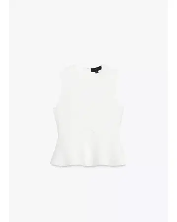 완판템 ZARA 리본 페플럼 니트 탑 화이트