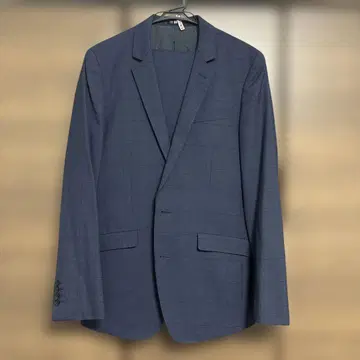 정장 셀렉트 블루 체크 무늬 비즈니스 정장