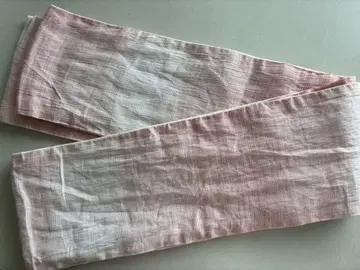 핑크 보카시 린넨 100% 반폭 오비 리버서블