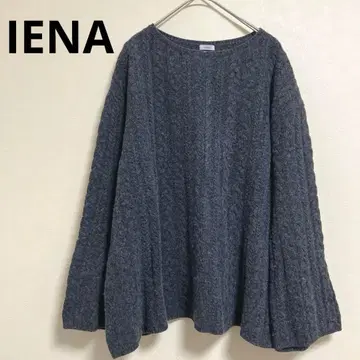 [ 이에나 IENA ] 긴팔 니트 상의 다크 그레이 여성용 캐시미어 혼방