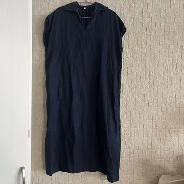 무인양품 워싱 스키퍼 칼라 반팔 원피스 S