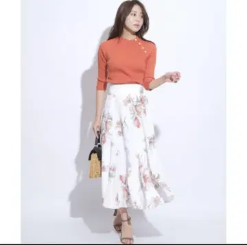 JUSGLITTY 플라워 머메이드 프린트 스커트