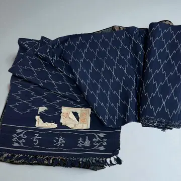 [ 옷감 ] 유미하마츠무기 순수 실크 남색