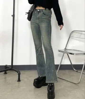 스톤 플레어 데님 팬츠