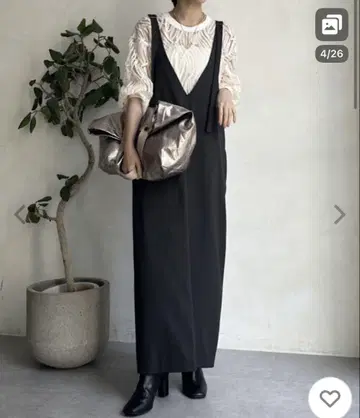 doudou 원피스 앞뒤 2WAY로 입을 수 있는 깊은 V넥 원피스
