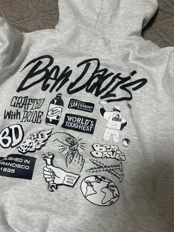 최종 가격 인하 Ben Davis 그레이 풀 집업 후드티 XL