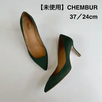 미사용 CHEMBUR 첸버 펌프스 스틸레토 카키 24cm