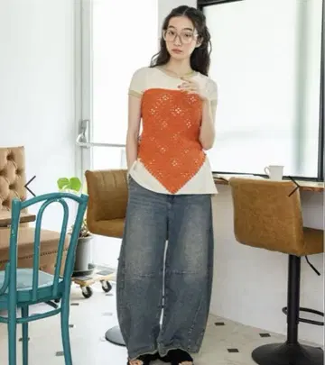 니코앤드/셀프 컷 배럴 팬츠