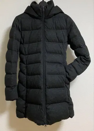 UNIQLO 스트레치 다운 코트 후드 M 사이즈 다크 그레이