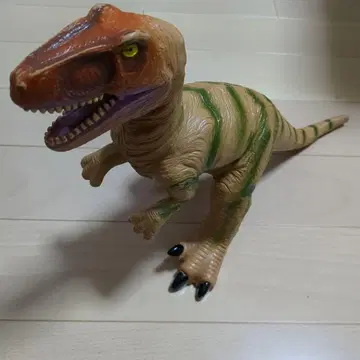 공룡 피규어 브라운 및 그린 스트라이프 약 30cm