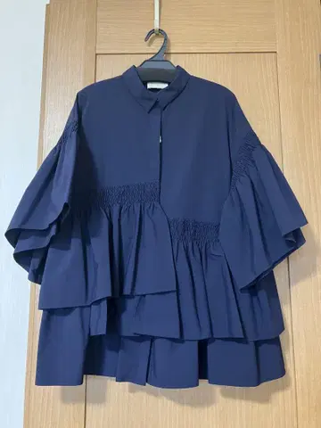 택 포함 새상품! 유나이티드 애로우즈 네이비 프릴 오부소매 셔츠