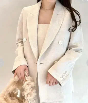 택 포함 스나이델 헤링본 린넨 자켓 엘레강트 여름/가을