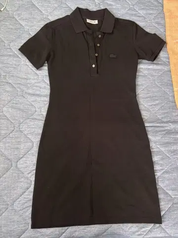 라코스테 블랙 폴로 셔츠 스타일 반팔 원피스