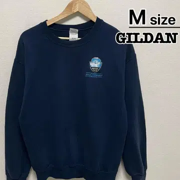 USA 구제 의류 GILDAN 맨투맨 M 네이비  자수 엠블럼 로고