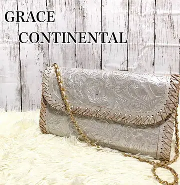 인기 GRACE CONTINENTAL 체인 숄더 백 실버