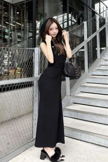 다리치 샤이니 맨투맨 롱 원피스