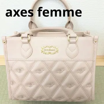 axes femme 장미 모티브 퀼트 백 핑크 2way