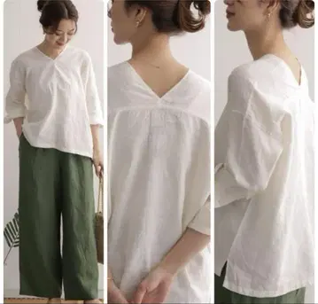 어반 리서치 도어즈 린넨 V넥 와이드 풀오버