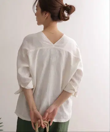 어반 리서치 도어즈 린넨 V넥 와이드 풀오버