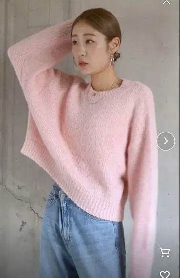 컬러 모헤어 혼방 루즈 니트