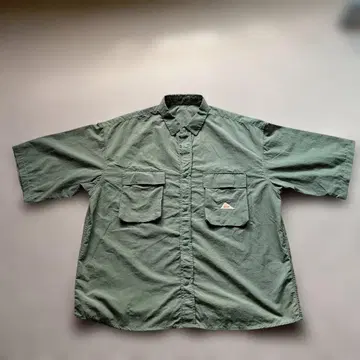 KELTY 카키 반팔 셔츠 포켓 부착 L 사이즈