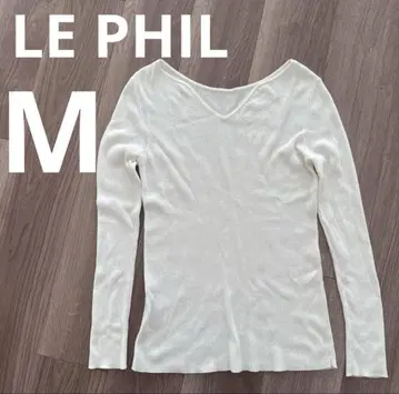 LE PHIL 화이트 리브 티셔츠