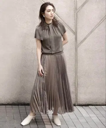 FRAY I.D 플리츠 스커트 쉬폰 롱 스커트 시어