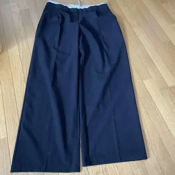 ZARA 블랙 스트라이프 와이드 팬츠